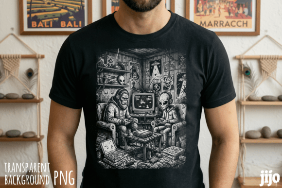 Download Bigfoot Alien Gaming Retro PNG - Premium Resources
