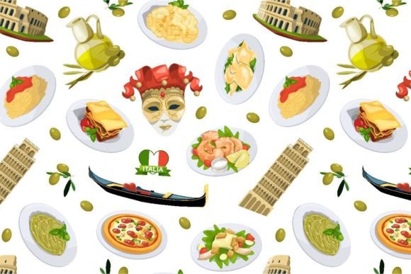 Download Vector Cartoon Italian Cuisine Elements - Premium Resources