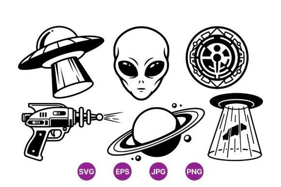 Download Retro SciFi Alien Vector Illustrations - Alien Collection